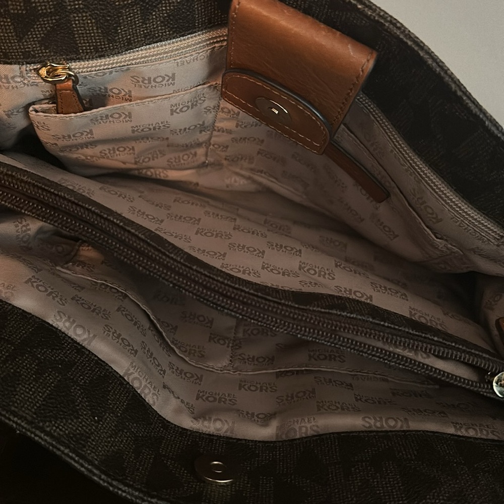 Michael Kors Brown and Tan Shoulder Bags with Signature Monogram - Picture 6 of 6
